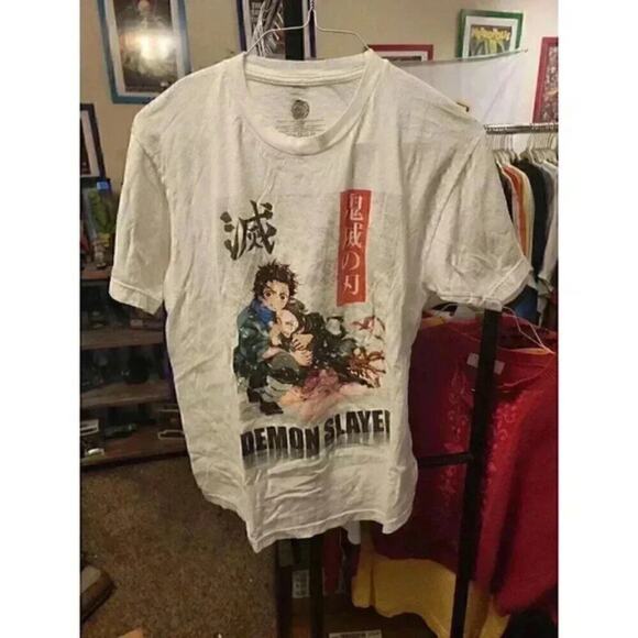 Demon Slayer Graphic Large White Short Sleeve T-Shirt CR4 - Picture 1 of 5